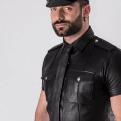 Rob Casquette Militaire Cuir 10 Rob Casquette Militaire Cuir -Vestiaire Fetish Soldes 2023 casquette militaire cuir 3