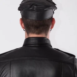 Rob Casquette Militaire Cuir 11 Rob Casquette Militaire Cuir -Vestiaire Fetish Soldes 2023 casquette militaire cuir 4