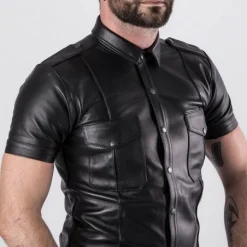 Bruthal Gear Chemise Cuir Slim Fit Premium -Vestiaire Fetish Soldes 2023 chemise cuir slim fit premium 4