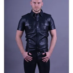 Mr. Riegillio Chemise En Cuir Manches Courtes - Mr Riegillio -Vestiaire Fetish Soldes 2023 chemise en cuir manches courtes mr riegillio 2