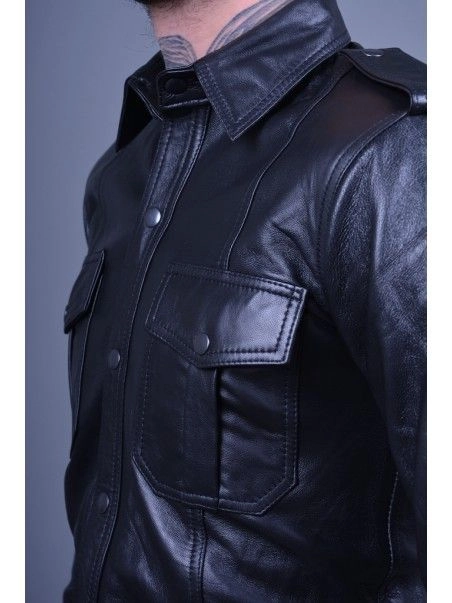 Mr. Riegillio Chemise En Cuir Manches Longues - Mr Riegillio 7 Mr. Riegillio Chemise En Cuir Manches Longues - Mr Riegillio – Image 5