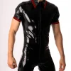 RoB Latex Et Néoprène Combinaison Polo Liserés Rouges Latex -Vestiaire Fetish Soldes 2023 combinaison polo liseres rouges latex