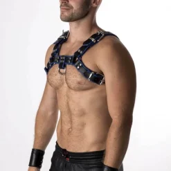 RoB Accessoires Harnais En Cuir Souple Pitbull Bords Bleus 8 RoB Accessoires Harnais En Cuir Souple Pitbull Bords Bleus -Vestiaire Fetish Soldes 2023 harnais en cuir souple pitbull bords bleus 2