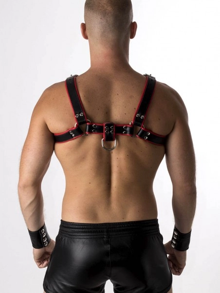 RoB Accessoires Harnais En Cuir Souple Pitbull Bords Rouges 5 RoB Accessoires Harnais En Cuir Souple Pitbull Bords Rouges – Image 3