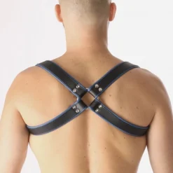 RoB Accessoires Harnais Epaules Bords Bleus En Cuir Souple 7 RoB Accessoires Harnais Epaules Bords Bleus En Cuir Souple -Vestiaire Fetish Soldes 2023 harnais epaules bords bleus en cuir souple 2