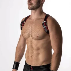 RoB Accessoires Harnais Epaules Bords Rouges En Cuir Souple -Vestiaire Fetish Soldes 2023 harnais epaules bords rouges en cuir souple 2