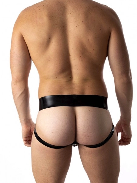 RoB Latex Et Néoprène Jockstrap Zip Blanc/noir Latex 5 RoB Latex Et Néoprène Jockstrap Zip Blanc/noir Latex – Image 3