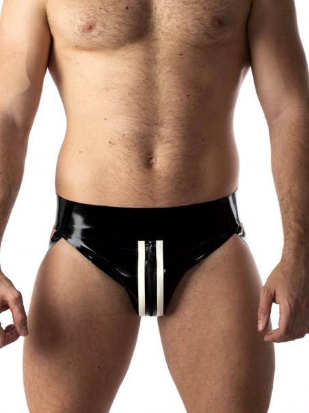 RoB Latex Et Néoprène Jockstrap Zip Blanc/noir Latex 6 RoB Latex Et Néoprène Jockstrap Zip Blanc/noir Latex – Image 4