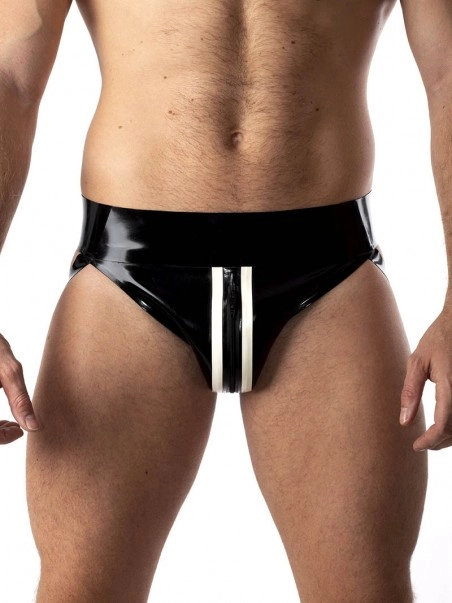 RoB Latex Et Néoprène Jockstrap Zip Blanc/noir Latex 3 RoB Latex Et Néoprène Jockstrap Zip Blanc/noir Latex