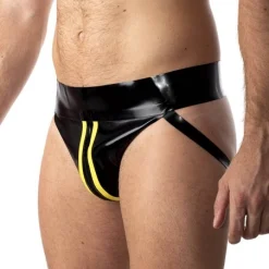 RoB Latex Et Néoprène Jockstrap Zip Jaune/noir Latex -Vestiaire Fetish Soldes 2023 jockstrap zip jaune noir latex 1
