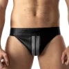 Rob Jockstrap Zippé Bandes Grises Cuir -Vestiaire Fetish Soldes 2023 jockstrap zippe bandes grises cuir