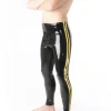 RoB Latex Et Néoprène Legging Fullzip Bandes Jaunes -Vestiaire Fetish Soldes 2023 legging fullzip bandes jaunes