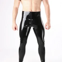 RoB Latex Et Néoprène Legging Fullzip Bandes Jaunes -Vestiaire Fetish Soldes 2023 legging fullzip bandes jaunes 3