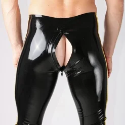 RoB Latex Et Néoprène Legging Fullzip Bandes Jaunes -Vestiaire Fetish Soldes 2023 legging fullzip bandes jaunes 4
