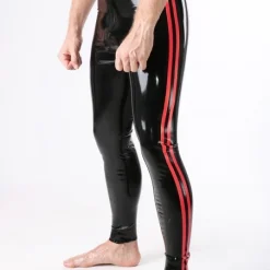 RoB Latex Et Néoprène Legging Fullzip Bandes Rouges -Vestiaire Fetish Soldes 2023 legging fullzip bandes rouges 2