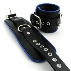 RoB Accessoires Menottes Cuir Chevilles Bords Bleus -Vestiaire Fetish Soldes 2023 menottes chevilles bords bleus cuir 3