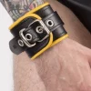 RoB Accessoires Menottes Cuir Bords Jaunes -Vestiaire Fetish Soldes 2023 menottes de poignets cuir