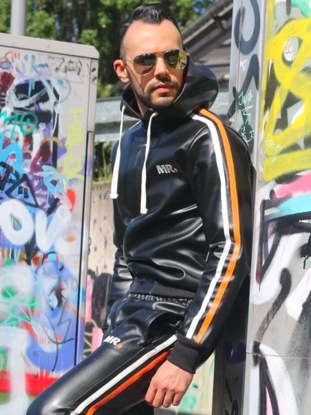 Mr. Riegillio Hoodie Simili-cuir 3 Mr. Riegillio Hoodie Simili-cuir