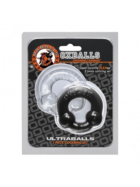 Oxballs Lot 2 Cockrings élastiques Noir UltraBalls 4 Oxballs Lot 2 Cockrings élastiques Noir UltraBalls – Image 2
