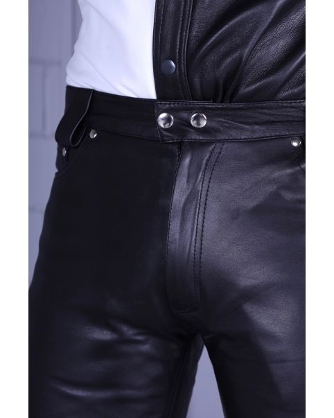 Mr. Riegillio Pantalon Droit En Cuir Fin 7 Mr. Riegillio Pantalon Droit En Cuir Fin – Image 5