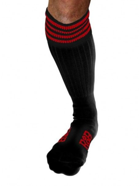 RoB Accessoires Chaussettes Sneaker Noires Bandes Rouges 3 RoB Accessoires Chaussettes Sneaker Noires Bandes Rouges