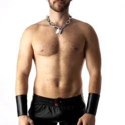 Rob Short Cuir - Bandes Blanches