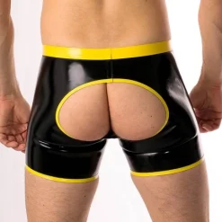 RoB Latex Et Néoprène Short Fucky Noir Et Jaune Latex -Vestiaire Fetish Soldes 2023 short fucky noir et jaune latex 2