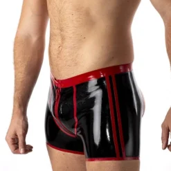 RoB Latex Et Néoprène Short Fucky Noir Et Rouge Latex -Vestiaire Fetish Soldes 2023 short fucky noir et rouge latex 3