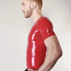 T-shirt Rouge En Latex - Latex 101 -Vestiaire Fetish Soldes 2023 t shirt rouge en latex latex 101 2